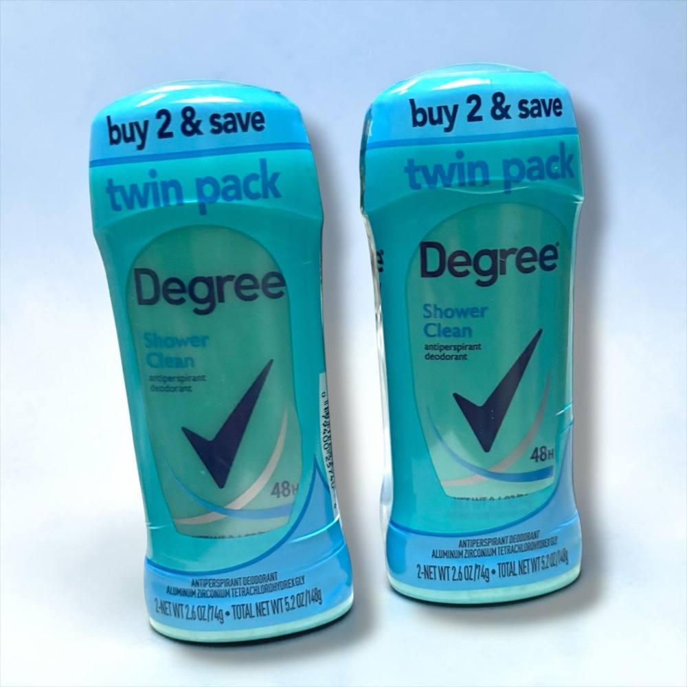 Degree Shower Clean Antiperspirant Deodorant 2.6oz Twin Pack 48H Protection 4ct